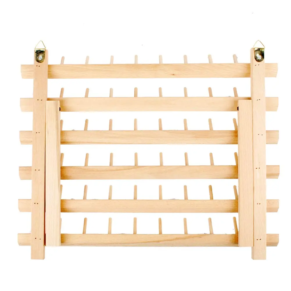 NW 60-Spools Wooden Thread Holder Sewing & Embroidery Organizer 15.74x12.59 inch | Space for 60 Spools - view 8