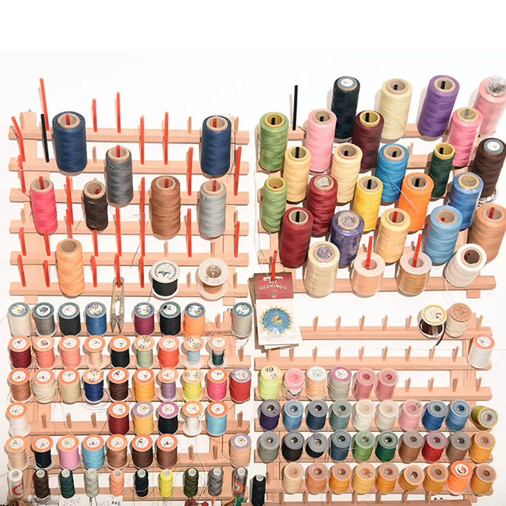NW 60-Spools Wooden Thread Holder Sewing & Embroidery Organizer 15.74x12.59 inch | Space for 60 Spools - view 4