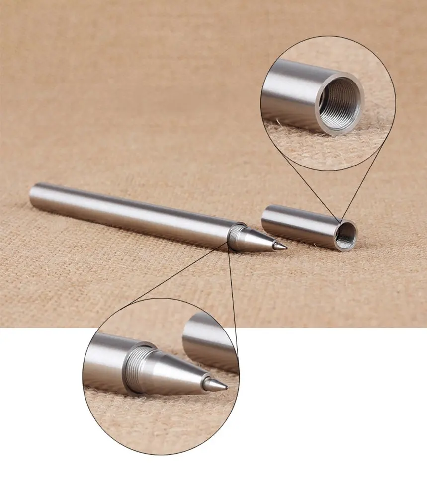 EKLOEN Ballpoint Stainless Steel Silver Pen, Fine Point, Black Ink | Elegant, Durable & Portable - view 6
