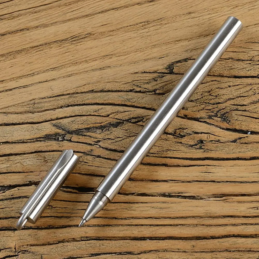 EKLOEN Ballpoint Stainless Steel Silver Pen, Fine Point, Black Ink | Elegant & Durable (70-120 chars) - view 2