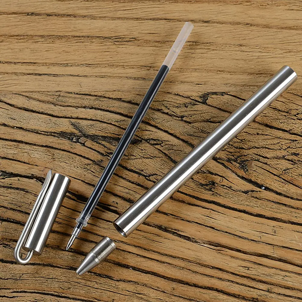 EKLOEN Ballpoint Stainless Steel Silver Pen, Fine Point, Black Ink | Elegant & Durable (70-120 chars) - view 3