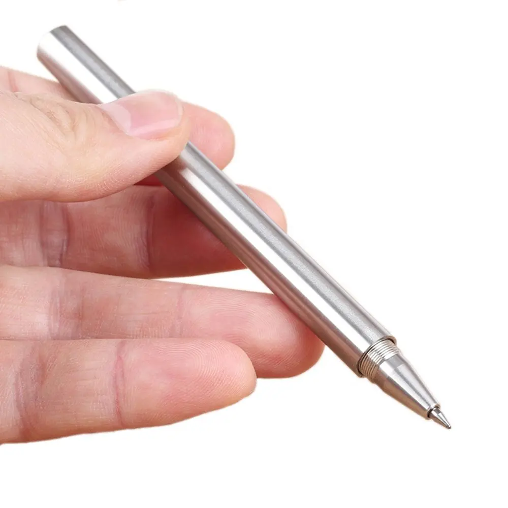 EKLOEN Ballpoint Stainless Steel Silver Pen, Fine Point, Black Ink | Elegant & Durable (70-120 chars) - view 4