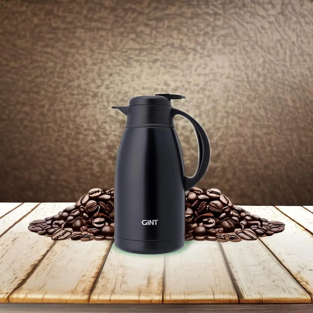 GiNT Stainless Steel Thermal Coffee Carafe 65oz | 12 Hour Heat Retention, Double Walled Vacuum Insulated, Black - view 5