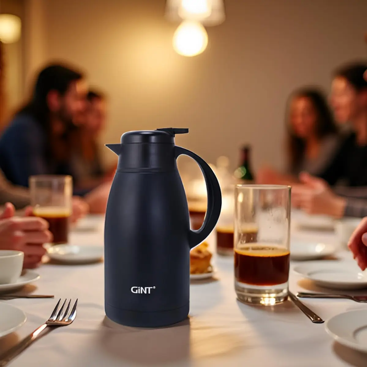 GiNT Stainless Steel Thermal Coffee Carafe 65oz | 12 Hour Heat Retention, Double Walled Vacuum Insulated, Black - view 9