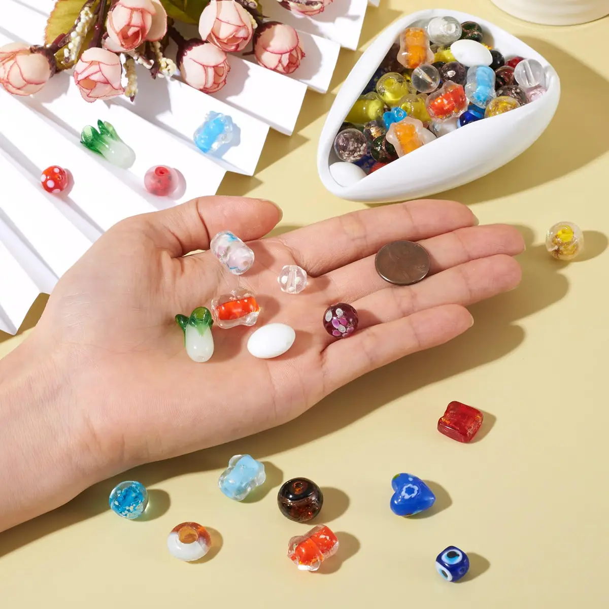 Craftdady 200 pcs Lampwork Glass Beads Mixed Shapes & Colors | Jewelry & DIY Crafts - view 6