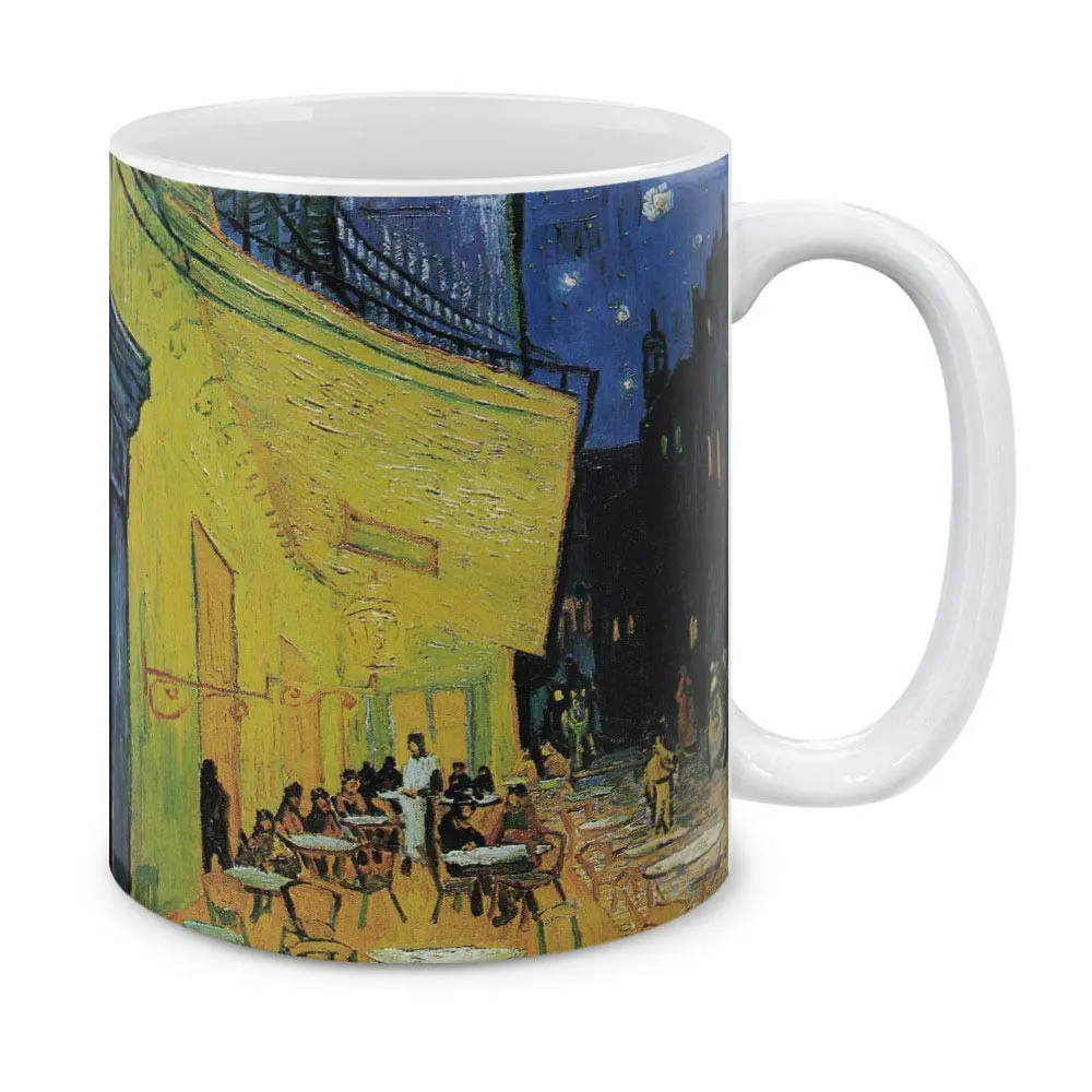 MUGBREW Cafe Terrace At Night Van Gogh Ceramic Coffee Mug 325ml (11 OZ) | Classic Art Design for Hot & Cold Drinks - main product image
