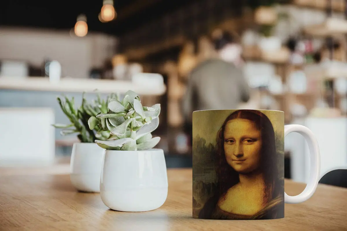 MUGBREW Mona Lisa Leonardo Da Vinci Ceramic Coffee Mug 325ml (11 OZ) | Classic Art Imported for India - view 6