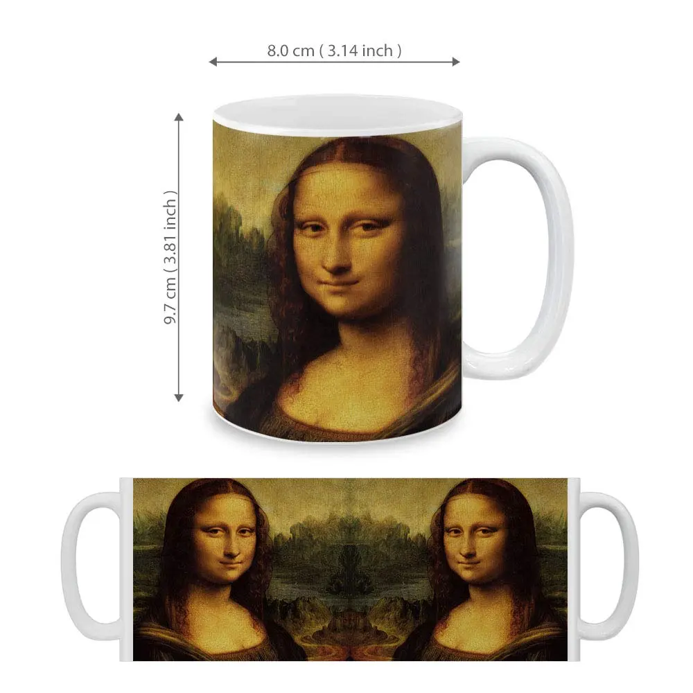 MUGBREW Mona Lisa Leonardo Da Vinci Ceramic Coffee Mug 325ml (11 OZ) | Classic Art Imported for India - view 4