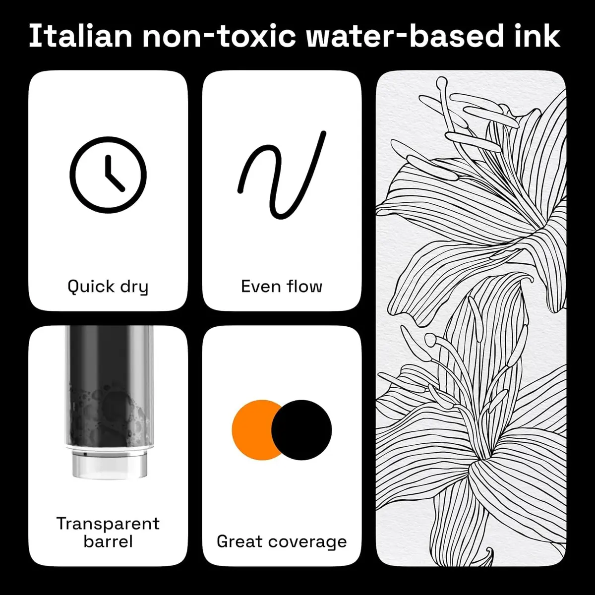 ARTISTRO Black Paint Pens Extra-Fine Tip Set of 5 | ASTM D-4236 Certified - view 4