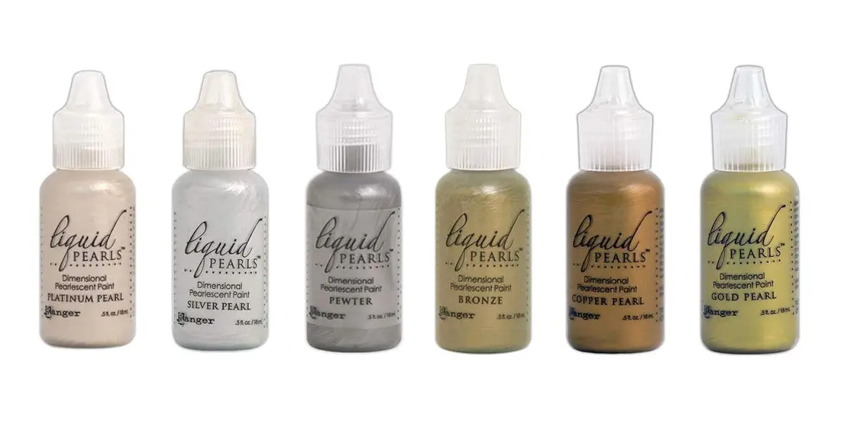 Ranger Liquid Pearls Dimensional Pearlescent Paint Set 18ml (0.5 Fl Oz) | Metallic Finish for Crafts - main product image