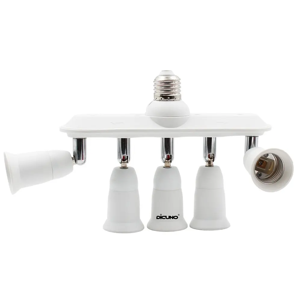 DiCUNO 5-Way E26 Light Socket Splitter Adapter, 5 in 1 Socket Converter with Adjustable Angles | 300W Max, 100-240V - view 8