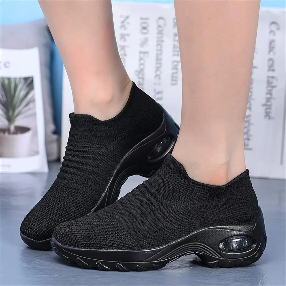 LEADER SHOW Women's Slip-On Walking Shoes 10 | Casual Non-Slip Loafers with Platform (All-Black) - view 8