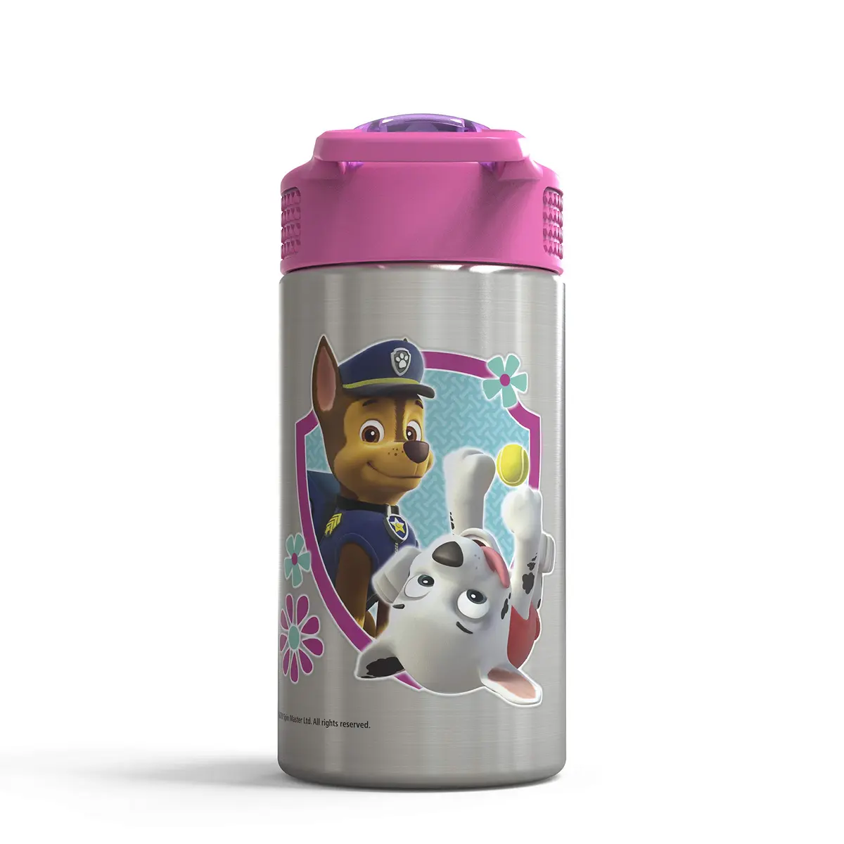 Zak Designs Paw Patrol Skye Stainless Steel Water Bottle 450ml (15.5 oz) | Leak-Proof Straw Spout for Kids - view 8