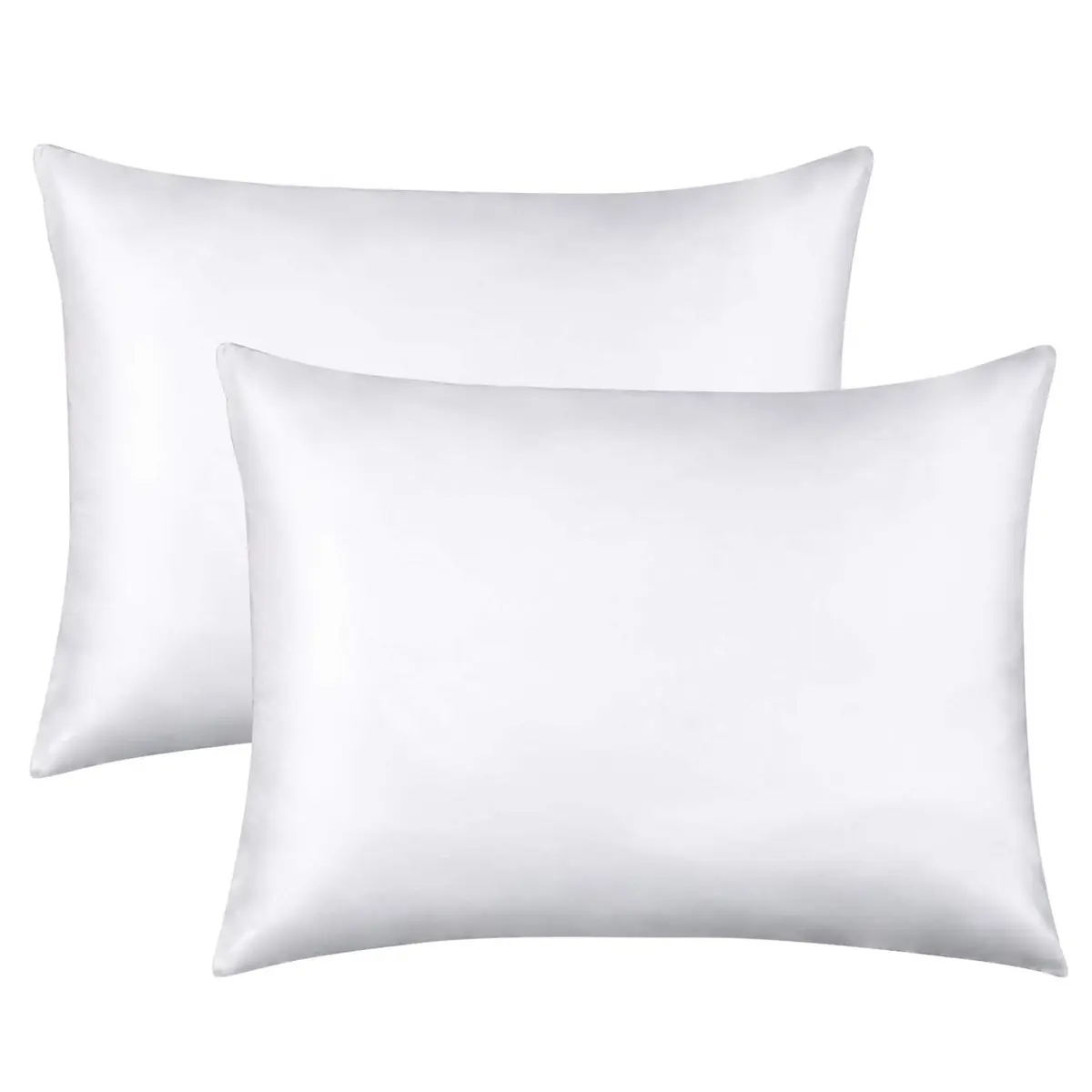 FLXXIE 2 Pack Satin Standard Pillowcases 51cm x 66cm (20"x26") | Silky Soft Pillow Covers with Zipper - main product image