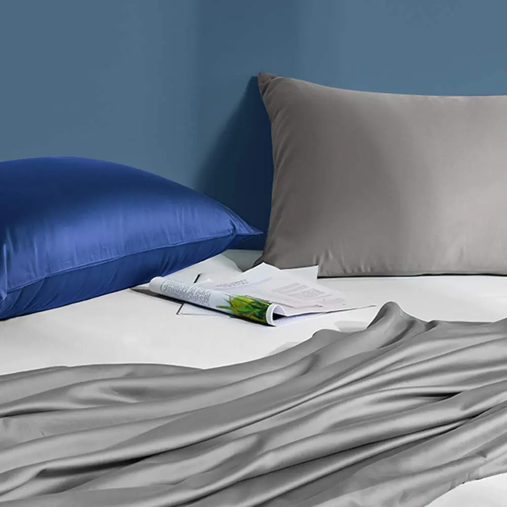 FLXXIE 2 Pack Satin Standard Pillowcases 51cm x 66cm (20"x26") | Silky Soft Pillow Covers with Zipper - view 2