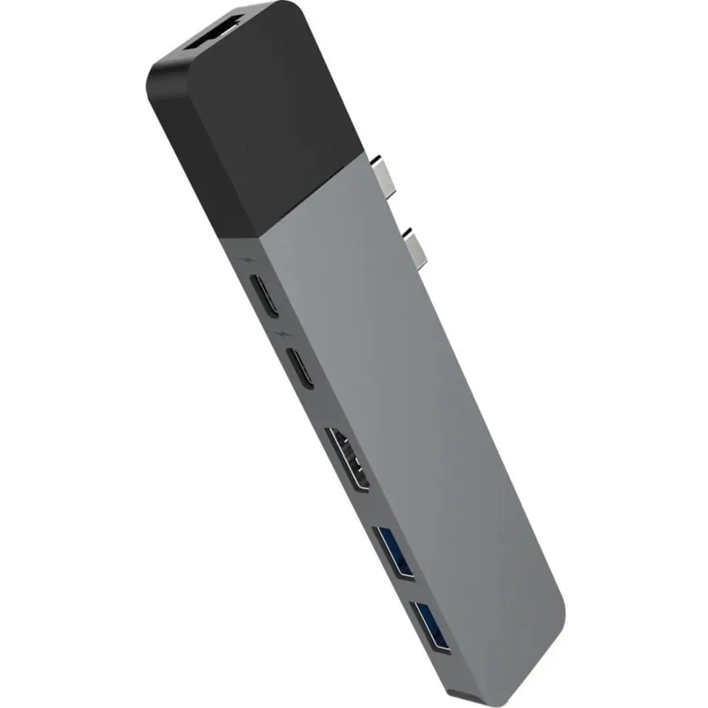 HyperDrive USB C Hub, NET 6-in-2 for MacBook Pro Air, 40Gbps/100W PD, 4K HDMI, Ethernet, Space Gray - main product image