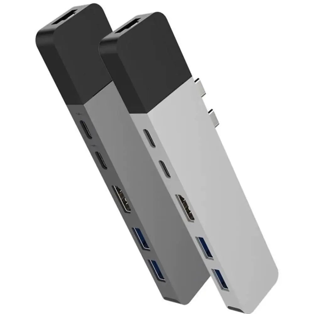 HyperDrive USB C Hub, NET 6-in-2 for MacBook Pro Air, 40Gbps/100W PD, 4K HDMI, Ethernet, Space Gray - view 2