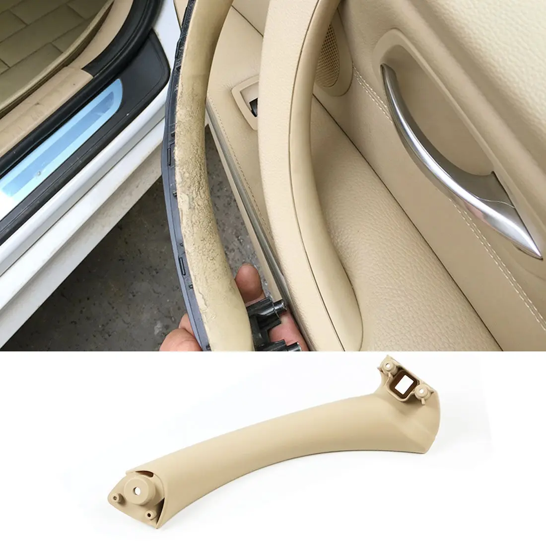 Jaronx Compatible with BMW 3 Series E90/E91 Door Pull Handle | Durable OEM Replacement for Right Side (68g, Brushed Finish) - main product image