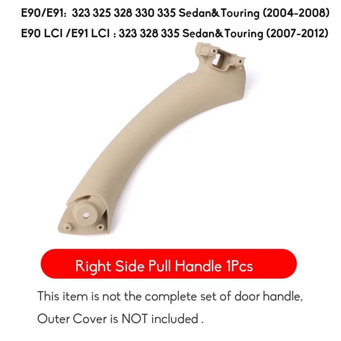 Jaronx Compatible with BMW 3 Series E90/E91 Door Pull Handle | Durable OEM Replacement for Right Side (68g, Brushed Finish) - view 3
