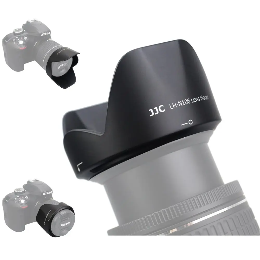JJC LH-N106 Lens Hood for Nikon 18-55mm F3.5-5.6G VR | Reversible & Protective (70-120 chars) - main product image