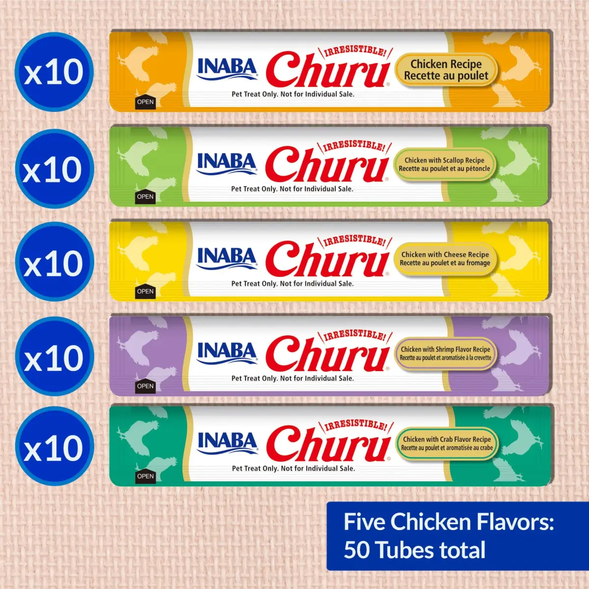 INABA Churu Cat Treats Chicken Variety 50 Tubes | Hydrating Lickable Purée for All Life Stages - view 6
