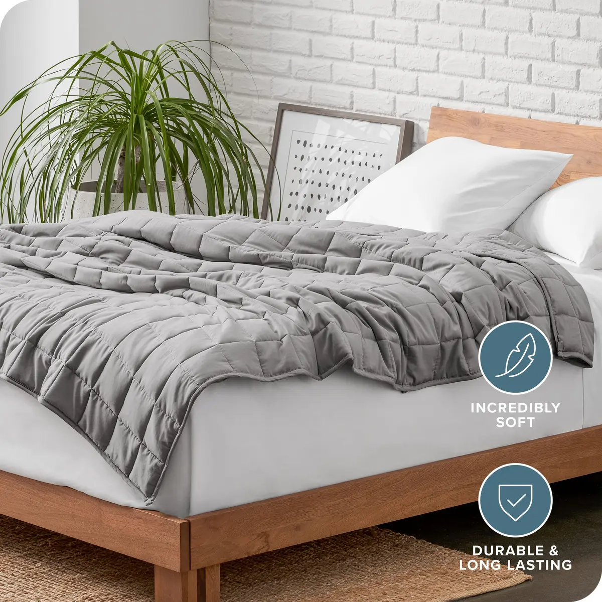 Bare Home Cotton Weighted Blanket 40" x 60" | 10 lbs for Sleep & Relaxation - view 5