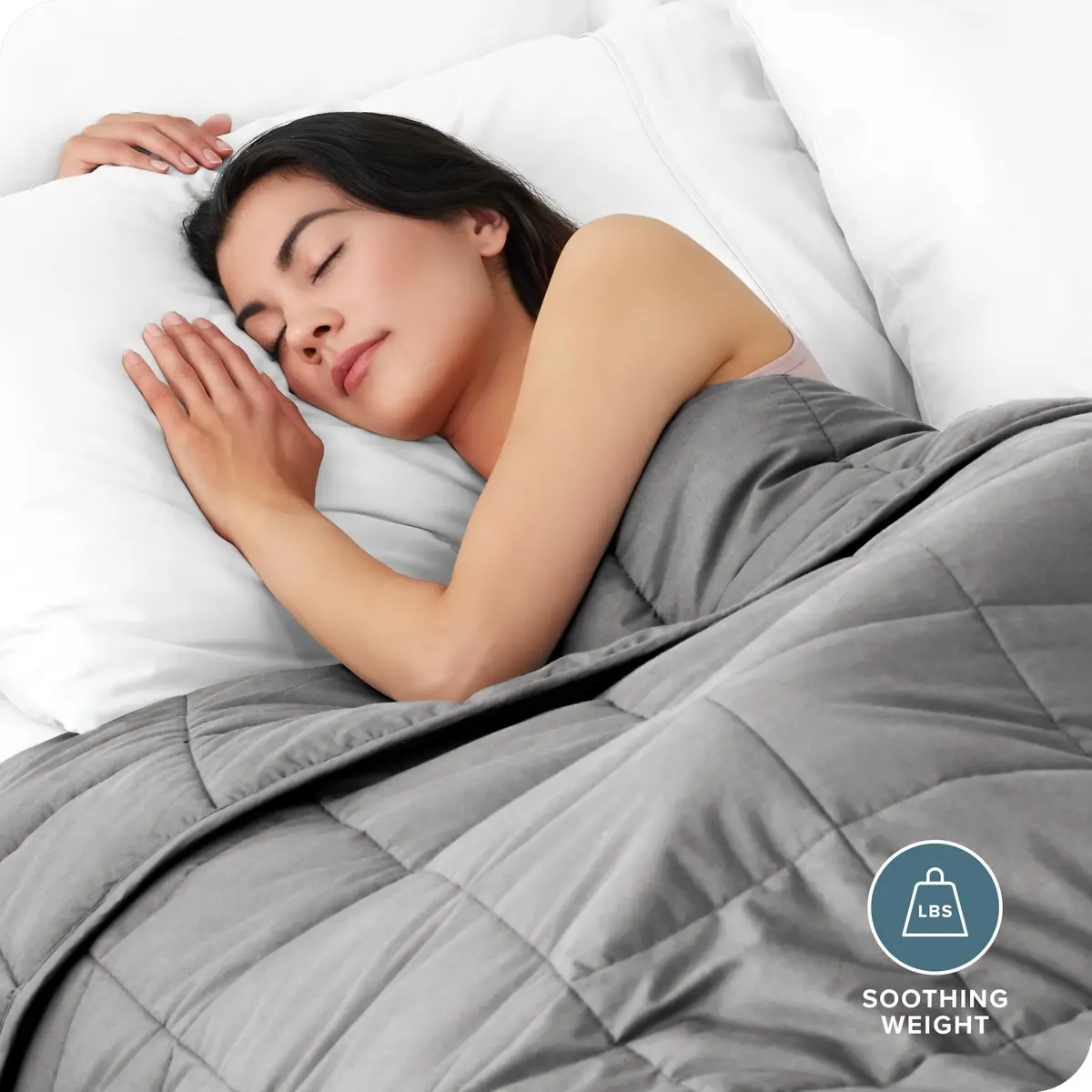 Bare Home Cotton Weighted Blanket 40" x 60" | 10 lbs for Sleep & Relaxation - view 2
