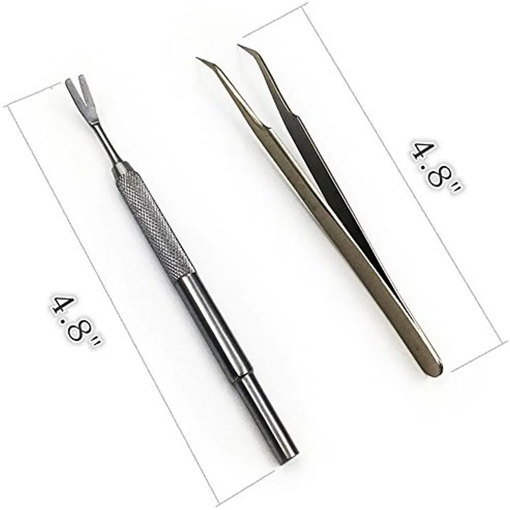 HTBMALL Stainless Steel Tick Remover Tool Kit with Tweezers for Pets & Humans (1 Kit, Silver) - view 4