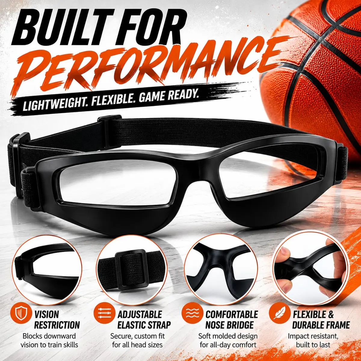 Liberty Imports Dribble Goggles Basketball Training Specs | Improve Handles & Court Awareness - view 5