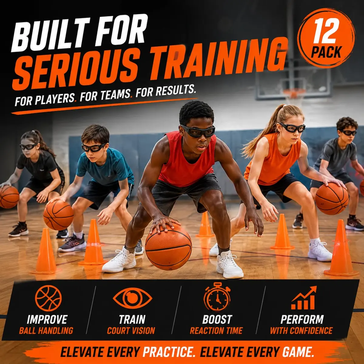 Liberty Imports Dribble Goggles Basketball Training Specs | Improve Handles & Court Awareness - view 3