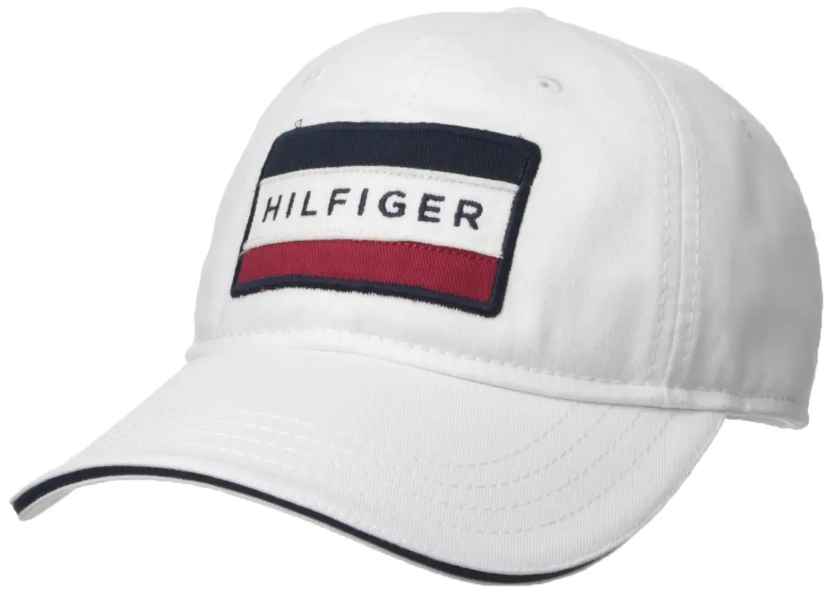 Tommy Hilfiger Men's Cole Dad Hat Baseball Cap, Classic White | Versatile Casual Style - main product image