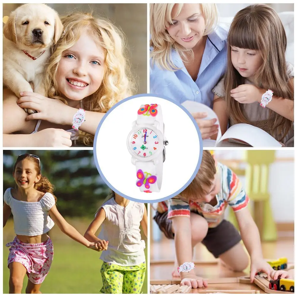 Kids Gift Waterproof Watch, 3D Cartoon Design, Butterfly White | Traditional Pointer & Watch Dial for Kids - view 7