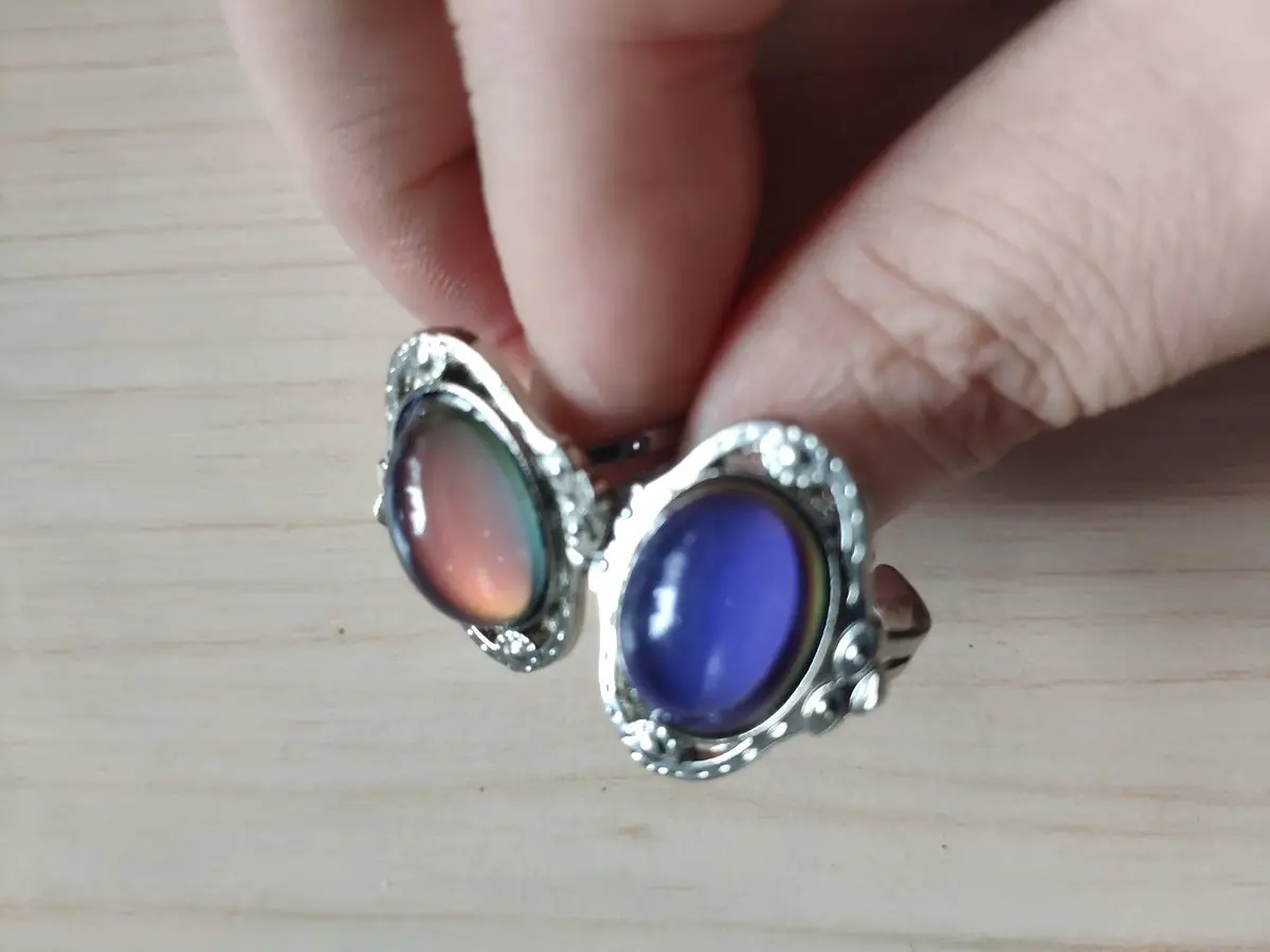 Carykon Oval Mood Ring Adjustable Finger Ring for Men & Women, Size 1.5-2 (2-Pack) - view 5