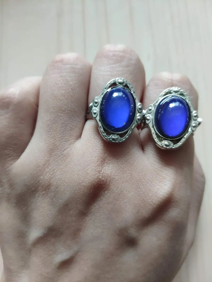 Carykon Oval Mood Ring Adjustable Finger Ring for Men & Women, Size 1.5-2 (2-Pack) - view 6
