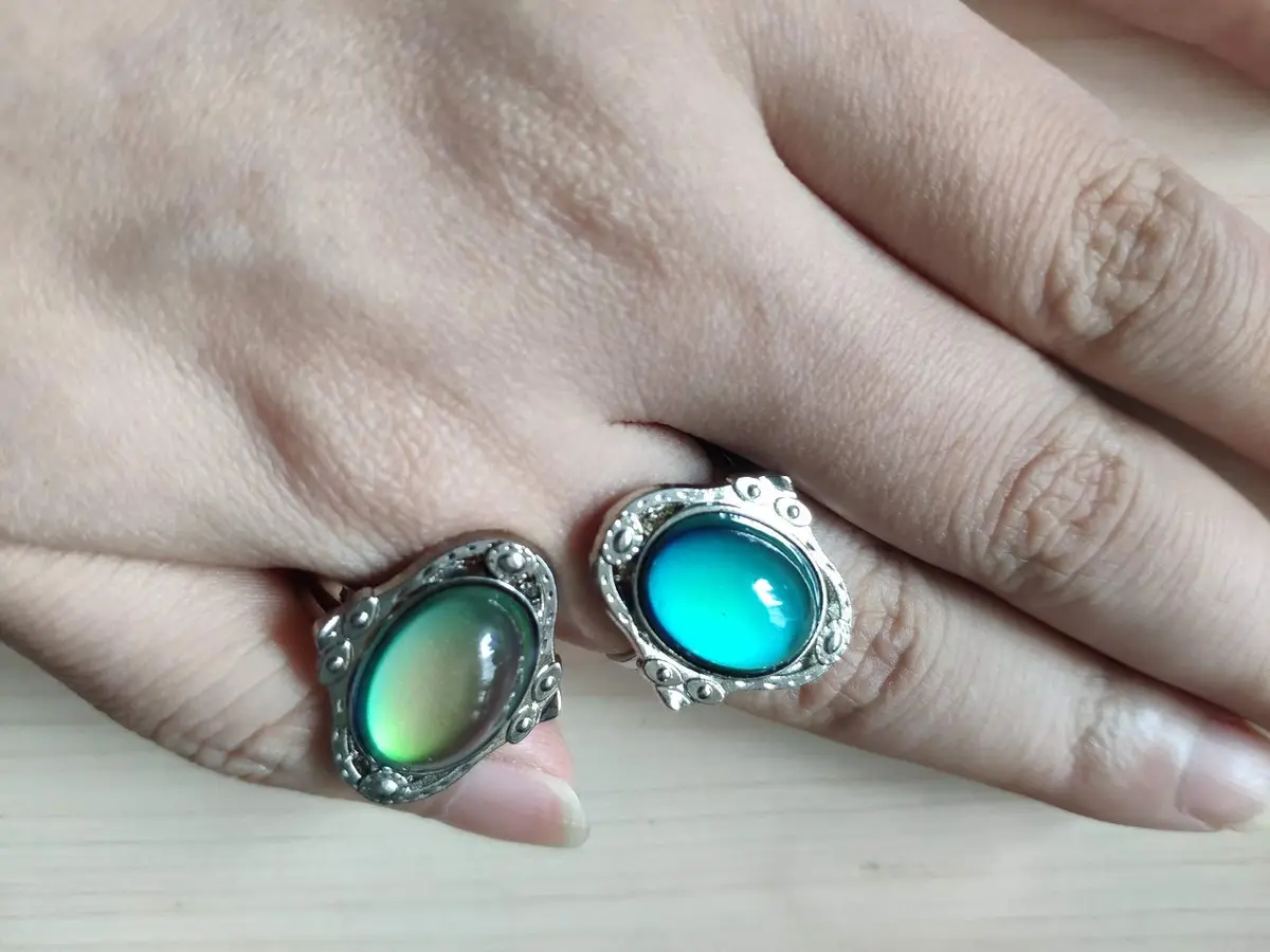 Carykon Oval Mood Ring Adjustable Finger Ring for Men & Women, Size 1.5-2 (2-Pack) - view 2