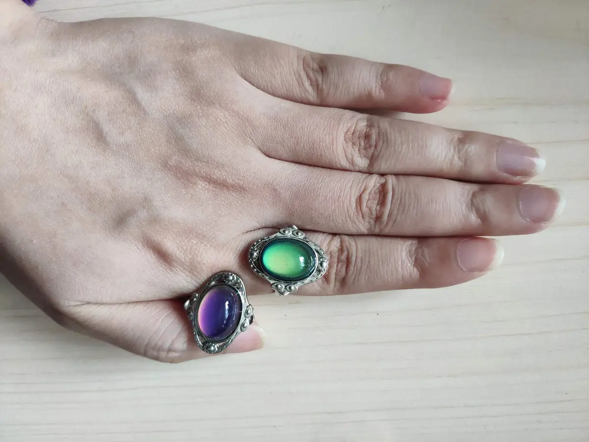 Carykon Oval Mood Ring Adjustable Finger Ring for Men & Women, Size 1.5-2 (2-Pack) - view 3