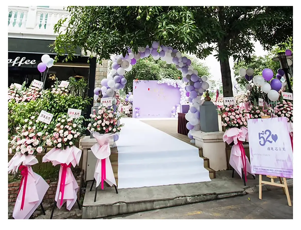 HUAHOO White Aisle Runner 731.5 cm (24 Inch) x 1524 cm (50 Feet) | Wedding Ceremony Decor - view 6