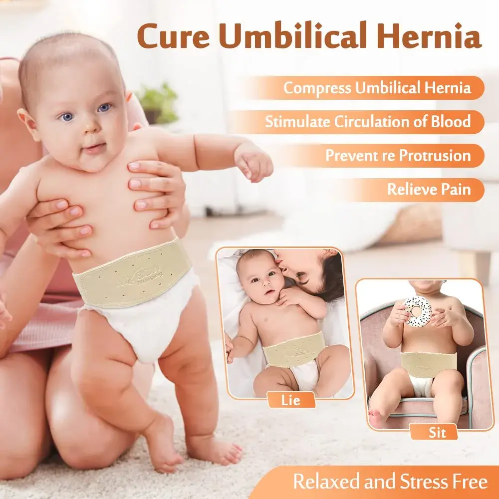 Mybow Umbilical Hernia Belt Medium | Adjustable Baby Belly Button Band for Navel Relief - view 2