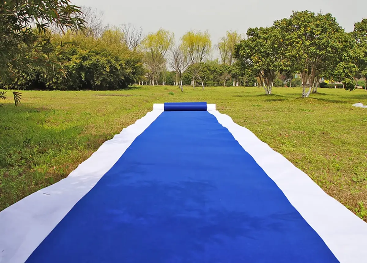 HUAHOO Royal Blue Aisle Runner Carpet Rugs 24 Inch x 50 Feet | Wedding & Event Decor - view 5