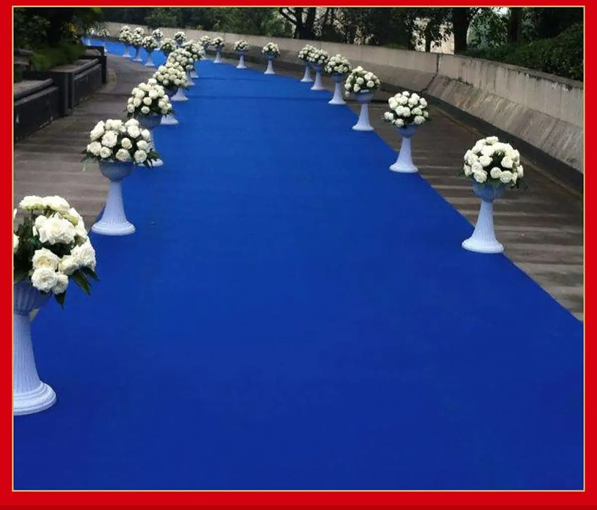 HUAHOO Royal Blue Aisle Runner Carpet Rugs 24 Inch x 50 Feet | Wedding & Event Decor - view 7