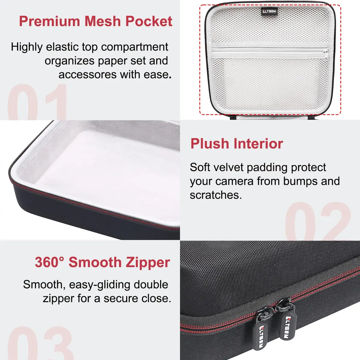 LTGEM Hard Case for Canon Selphy CP1500/CP1300 | Shock-Resistant Waterproof Travel Bag - view 3
