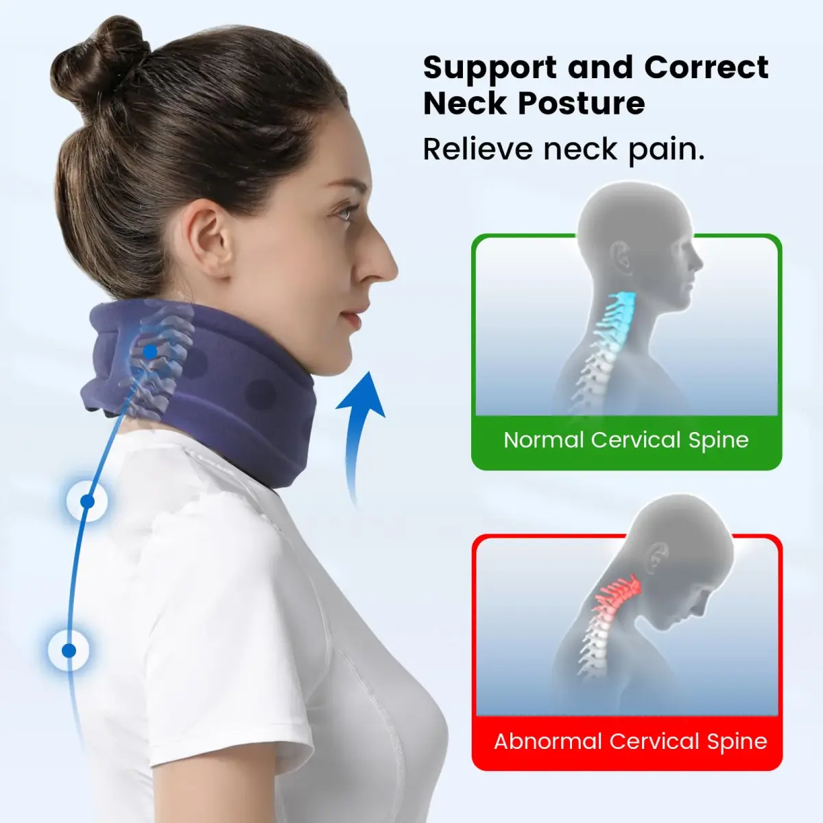 Velpeau Enhanced Blue Cervical Collar Neck Brace X-Large (16.5-18.7") | Neck Pain Support - view 2