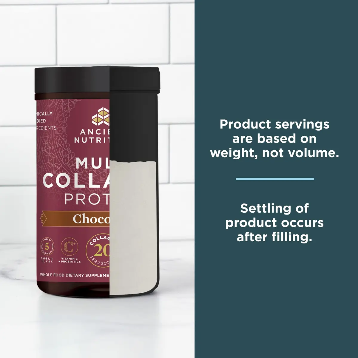 Ancient Nutrition Collagen Peptides Powder, Multi Collagen Protein, Women & Men, Vitamin C, Probiotics, Hydrolyzed Collagen, Supports Skin, Joints, Gut Health, Chocolate, 24 Servings - view 7