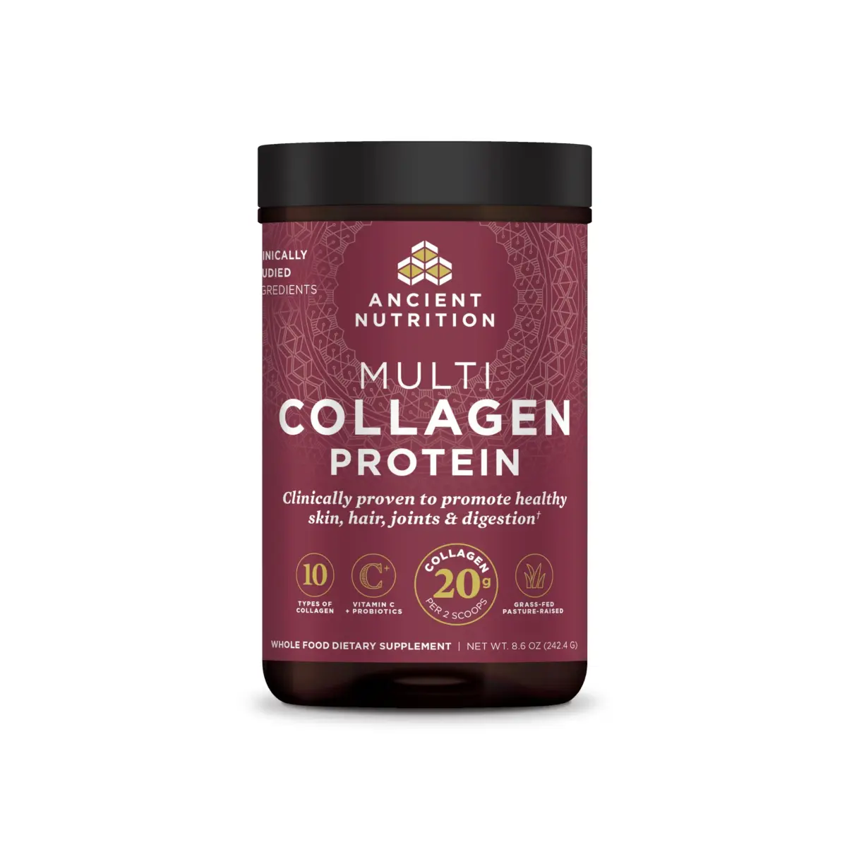 Ancient Nutrition Multi Collagen Powder Unflavored 24 Servings | Supports Skin, Nails, Gut Health - main product image