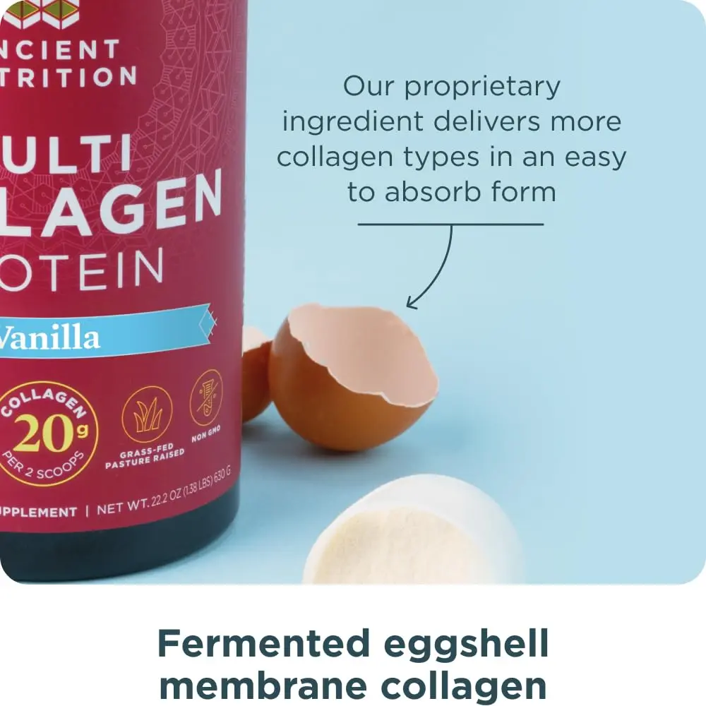 Ancient Nutrition Collagen Protein Vanilla 24 Servings | Supports Skin, Nails & Gut Health - view 5
