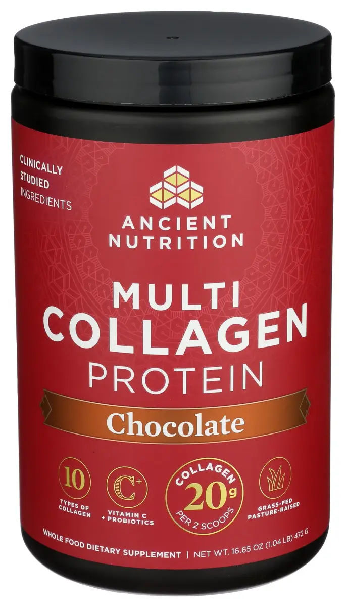 Ancient Nutrition Chocolate Multi Collagen Protein Powder with Probiotics, 40 Servings | Supports Skin, Nails, Gut Health - view 4