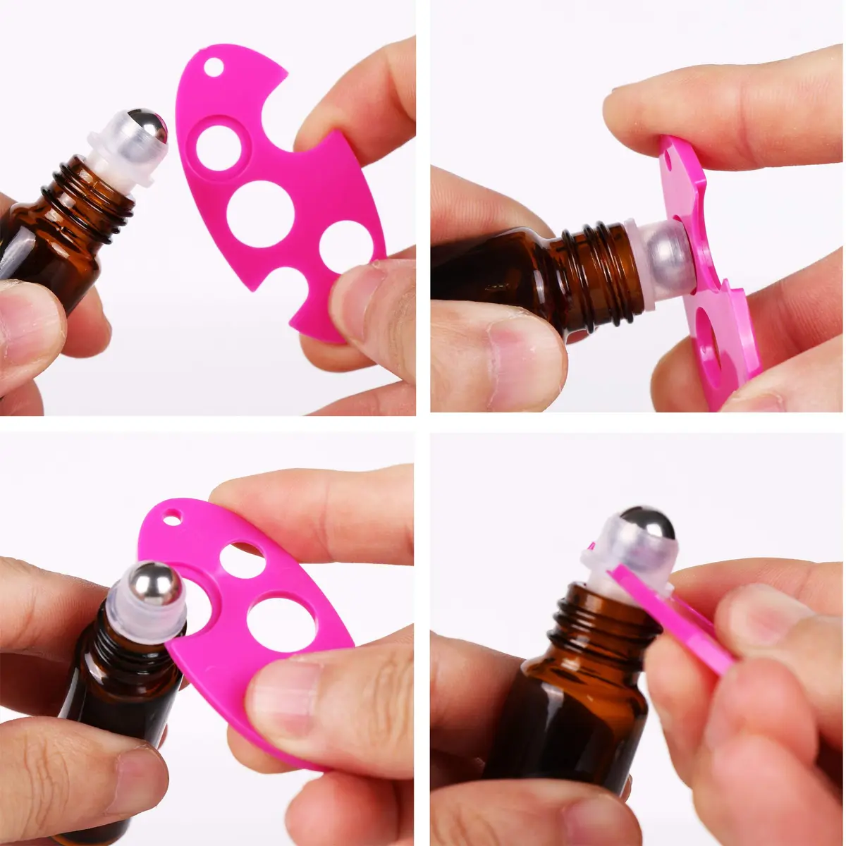 inice 24 Pack Amber Glass Roller Bottles 10ml | UV-Protected Essential Oil Containers - view 3