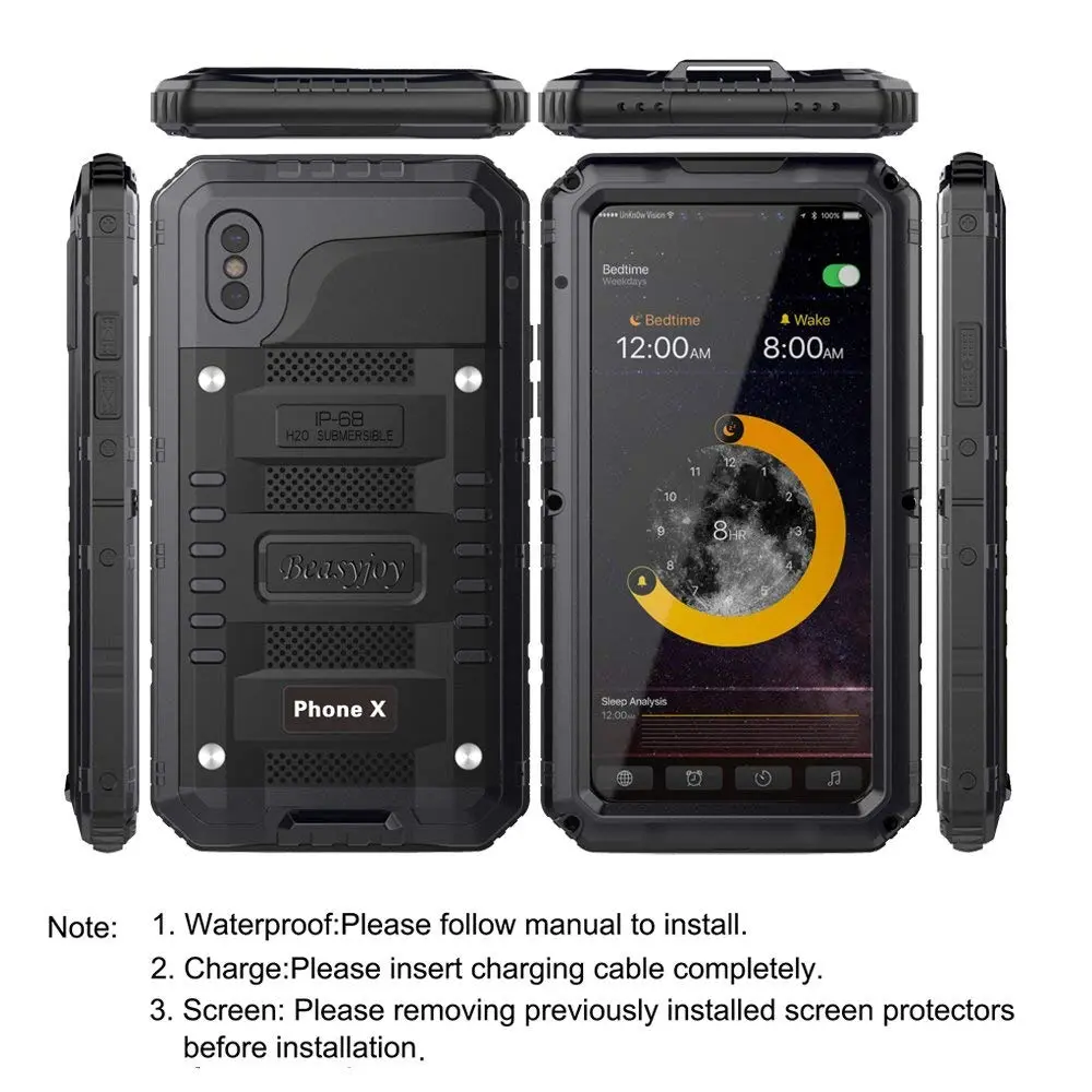 Beasyjoy Heavy Duty Metal Case for iPhone X/XS (5.8 inch) | Full Body Protection with Built-in Screen - view 4