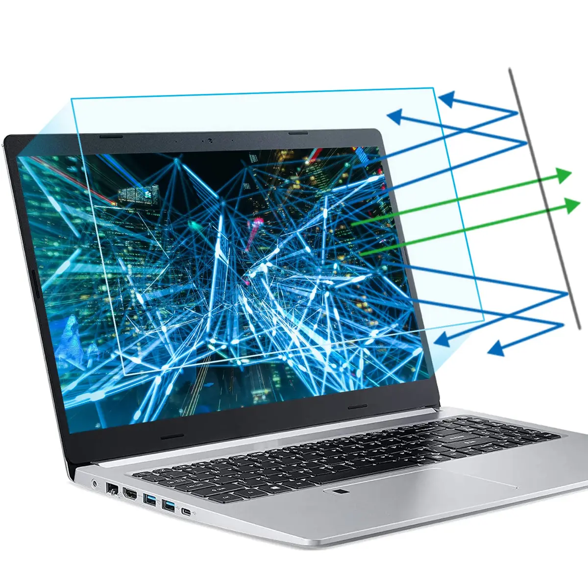 F FORITO Blue Screen Protector for 15.6 Inch Laptops | Anti Glare & Eye Protection (70-120c) - main product image