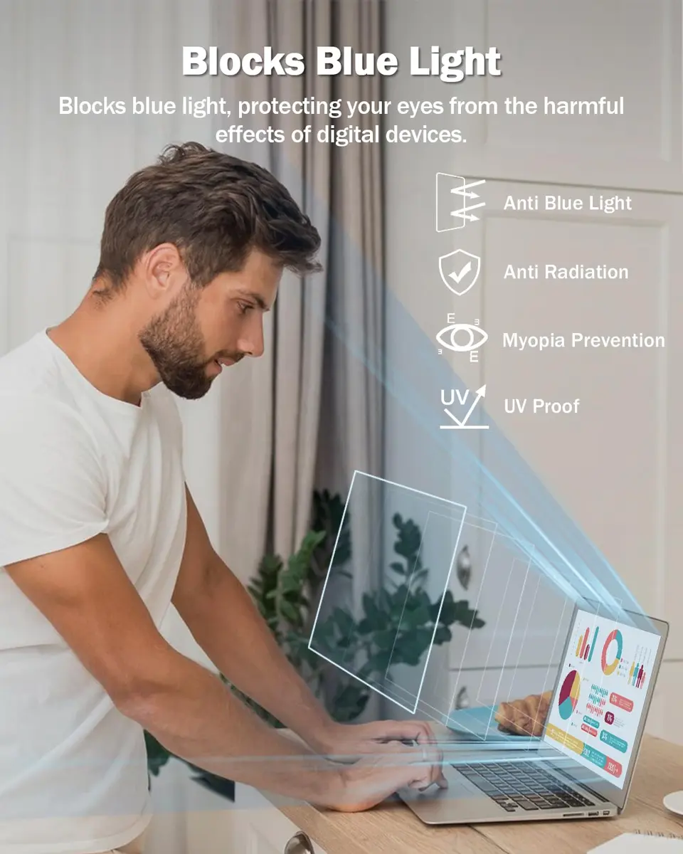 F FORITO Blue Screen Protector for 15.6 Inch Laptops | Anti Glare & Eye Protection (70-120c) - view 2